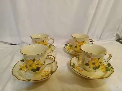 Mikasa Heritage F2001 Goldwood Cup & Saucer Set Of 4 Made In Japan • $20