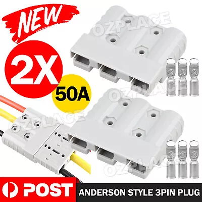 50Amp For Anderson Style 50A3Pin Plug For DC/DC Charger And DC/DC Wiring-Tools • $12.35