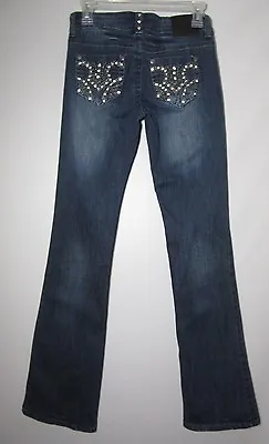 $15.19 • Buy Womens C3 By Vault Denim Jeans - Size 1  Bling Pockets Flaw Missing Rhinestones