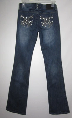 Womens C3 By Vault Denim Jeans - Size 1  Bling Pockets Flaw Missing Rhinestones • $14.07