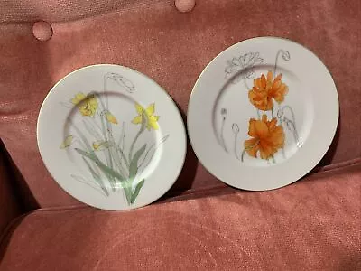 2 Block Spal Dadfodil/ Poppy 6 3/8  Bread Plate Mary Lou Goertzen • $17