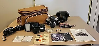 Vintage Nikon F2 Nikkor 28mm F/2.8 Camera Bundle W/ Bag & Extras • $295