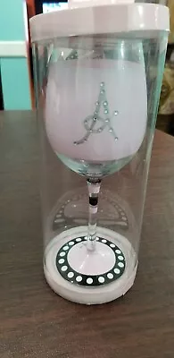 NIP Party Time Monogrammed Goblet  A  Embellished Glass Diva Party Wine Glass • $12.99