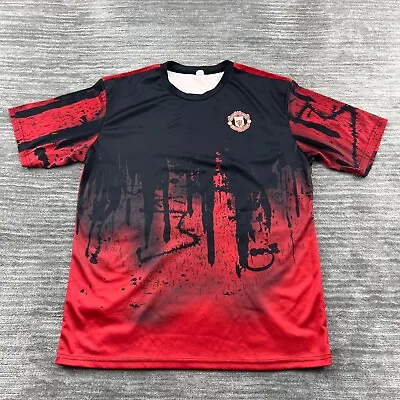 Manchester United Shirt Size XL Youth Football Club Soccer T-Shirt Black Red • $11.99