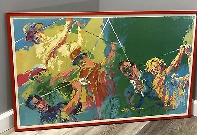 GOLF CHAMPIONS By LEROY NIEMAN 1973 RARE VINTAGE Art Poster 33.5 X 21 • $124.95
