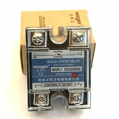 US Stock 80A Solid State Relay SSR DC-DC Input 3-32V DC Load 5-220V ​DC DD220D80 • $28.35