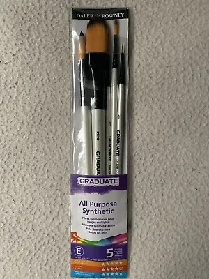 Daler Rowney Graduate All Purpose Synthetic X5 Brushes Acrylic Watercolour  • £11.99