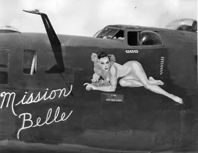 USAAF B24 Liberator Nose Art Mission Belle  WW2 WWII #0000 Re-Print 4x6 • $5.99