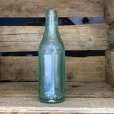 $30 • Buy 1920’s Vtg Green Glass Embossed Octagonal Cheerwine Bottle 6 Oz Granite Falls NC