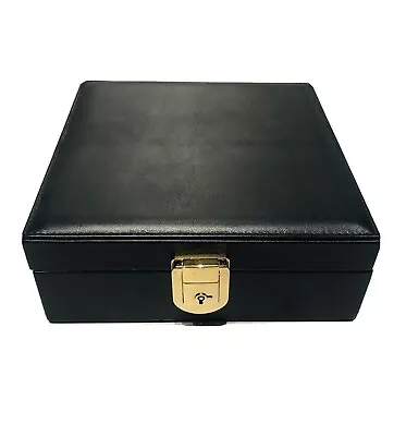 T. Anthony Black Leather Suede Lined Men’s 12 Pair Cufflinks Jewelry Box Case • $295