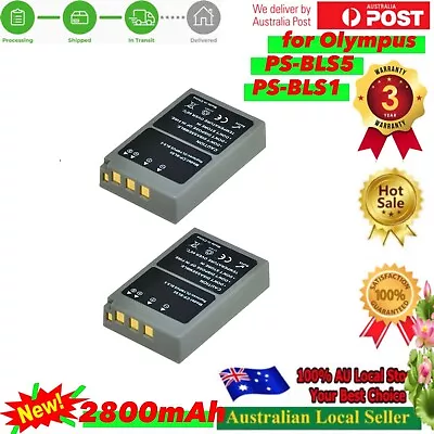 2x 2800mAh PS-BLS5 BLS 5 Battery For Olympus E-PM2 OM-D E-M10 • $26.90