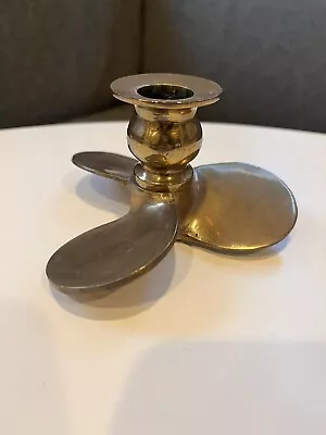 Vintage Brass Nautical Ship Boat Propeller Candlestick Candle Holder India • $21.90