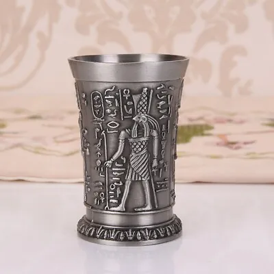 Metal Ancient Egyptian Mug Pharaoh King Tut Carved Cocktails Wines Cup Goblet • $19.85