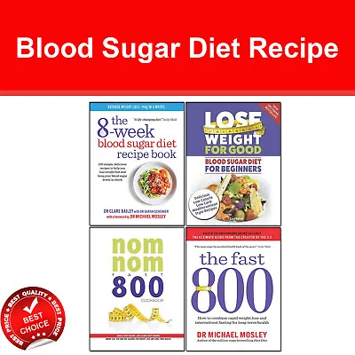 8 Week Blood Sugar Diet Recipe Nom Nom Fast 800 Cookbook 4 Books Collection Set • £21.99