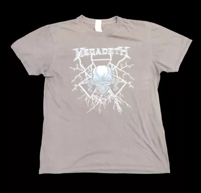 Megadeth Electric Vic Grey T-Shirt - Band Metal Concert - Size Large • £20