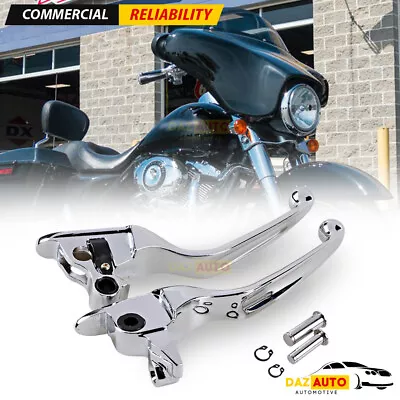 Chrome Motorcycle Clutch Brake Levers Set For Harley Touring Street Glide 08-13 • $21.98