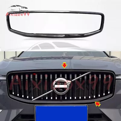 ABS Black Front Grille Car  Frame Cover Trim For Volvo XC60 2019-2024 • $198