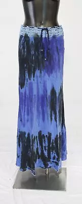 Mijo By Michelle Jonas Drawstring Tie-Dye Lace Detail Skirt TM8 Blue Small NWT • $29.75