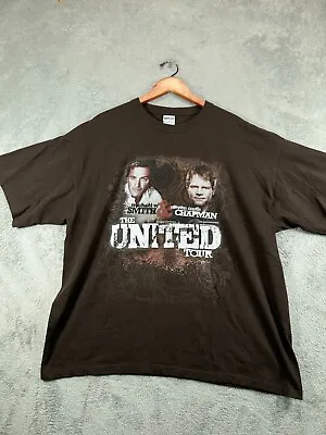 United Tour Michael Smith Steven Chapman Concert T Shirt Mens 2XL Brown Crew • $17.09