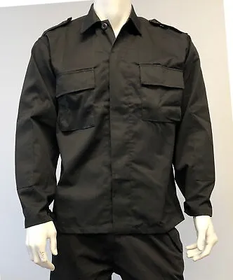 Mens Military Battle Dress Uniform BDU Shirt Tactical Security Jacket - Black • £28.94