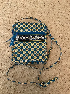 Vera Bradley Riviera Blue Mini Hipster SLIM Crossbody 8 X 6.5 X 1 • $10