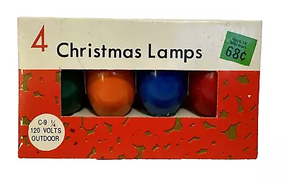 Vintage C-9 Multicolor Christmas Lights Pack Of 4 C-9 1/4 120 V Outdoor • $12.95