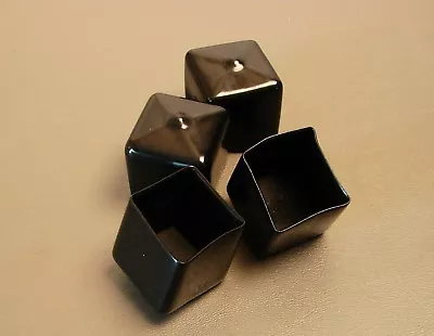 4 Pack Square Black Vinyl Caps 1  X 1 - 1  Tall       SVC-1-1 • $6.25