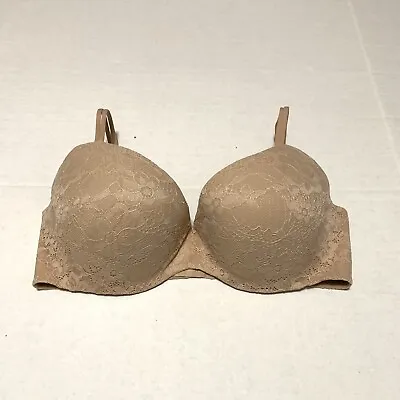 Victoria’s Secret Angels Secret Embrace Beige Lace Bra Size 36DD • $14.95