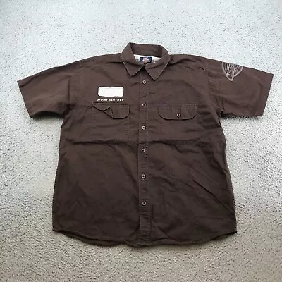 Dickies Shirt Adult Large Brown Mechanic Button Down Short Sleeve 47445 • $24.99