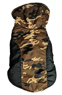 Brown Camo Hooded Puffer Vest Jacket Pet Apparel Dog Size M • $10