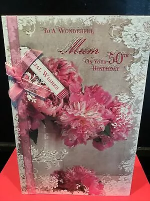 Mum 50th Birthday Card Nice Verse Quality (9  X 6 ) Age 50 Fifty • £3.99