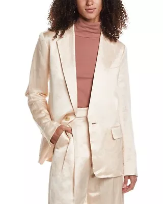 A.L.C ALC Ridley Blazer Womens Jacket Size 12 Light Buff Linen Blend $695 • $116.99
