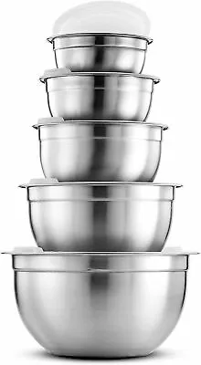 Premium 10-Piece Stainless Steel Mixing Bowl Set Airtight Lids - Various Sizes • £917