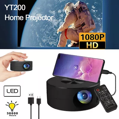 Mini Portable Projector HD 1080P LED Home Cinema Set For Android IPhone LCD US • $37.99