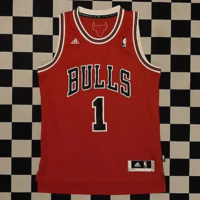 Official Stitched Adidas M 2014 Derrick Rose Chicago Bulls NBA Swingman Jersey • £34.99