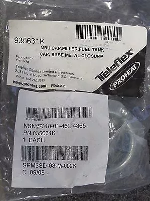 $39.99 • Buy Military Kitchen Teleflex Mbu Fuel Tank Filler Cap 935631k 7310-01-462-4865 New