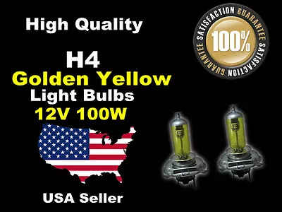 USA Seller Headlight Xenon Light Bulb-100w Golden Yellow H4 High/Low Beam-A • $7.99