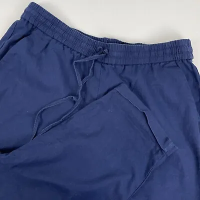 J Crew Pants Women's Size 12 Navy Blue Linen Cotton Casual Academia Hippie • $21.71