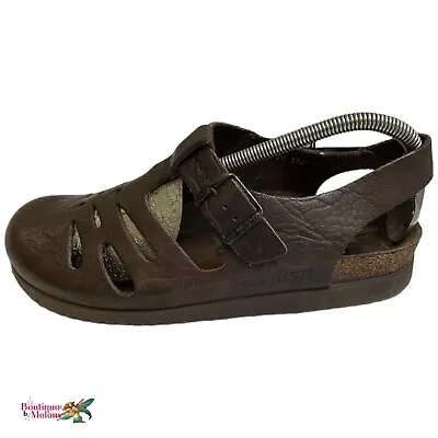 Mephisto Air Relax Mobils France Brown Leather Closed Toe Sandal Shoe Unisex 43 • $52