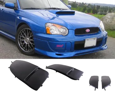 JDM Black Front Bumper Fog Light Caps Covers Fit 04-05 Subaru Impreza WRX STI • $49.99