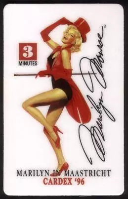 3m Marilyn Monroe In Red Top Hat & Signature: CardEx '96 Maastricht Phone Card • $8.93