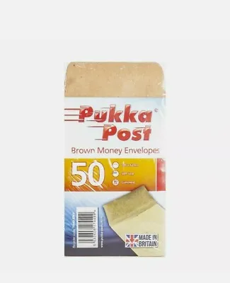 £2.99 • Buy 50 X Small Pukka Brown Self Seal Lunch Dinner Money Envelopes Freepost 