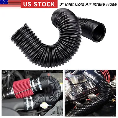 3  Cold Air Inlet Duct Intake Hose Ducting Feed Pipe Flexible Air Filter Pipe • $10.99