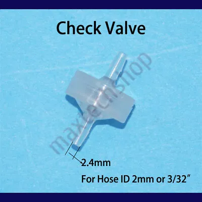 3/32  Inch In 2mm Plastic Check Valve Hose Barb Inline Flow Diapharm Connector • $2.99