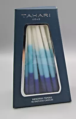 TAHARI HOME~45 Count Blue & White Ombre 5.75 Inch Dripless Menorah Taper Candles • $7.99