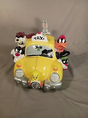 Vintage Warner Bros Looney Tunes Bugs Bunny Friends NYC Taxi Cab Cookie Jar 1998 • $210