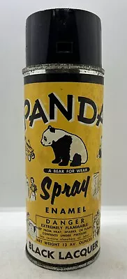 Vintage 1950’s PANDA Advertising Spray Enamel Black Lacquer 13 OZ. Tin Paint Can • $49.99