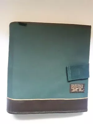 Vintage 5 Five Star XL Mead Green Binder Trapper Keeper Leather (C1) • $28