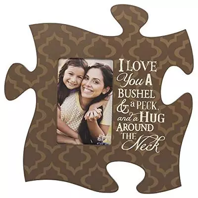 I Love You A Bushel And A Peck 4x6 Photo Frame Inspirational Puzzle Piece Wal... • $33.60