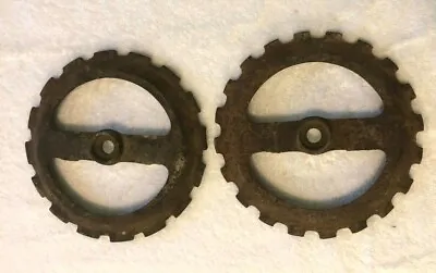 Vintage Industrial Metal Wheels Cogs Gear-Like Lot Of 2 7 Inch Diameter • $14.99